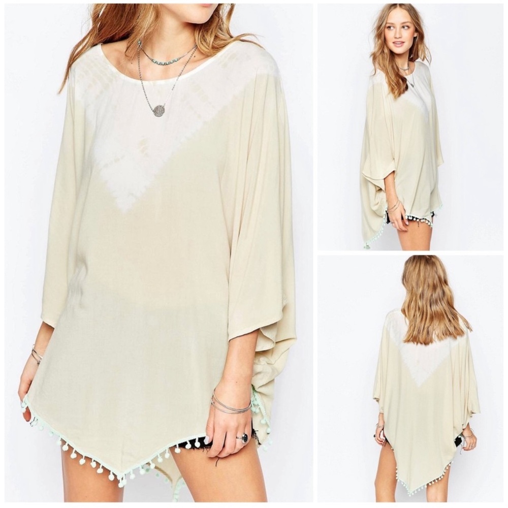 Gypsy 05 Creamy Beige & Ivory Tunic Top/Cover-Up NWT